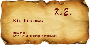 Kis Erazmus névjegykártya